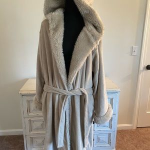 Faux fur robe
